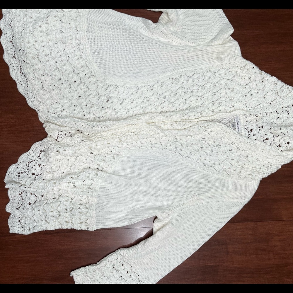 Croft & Barrow Crochet Edge Cardigan Sweater